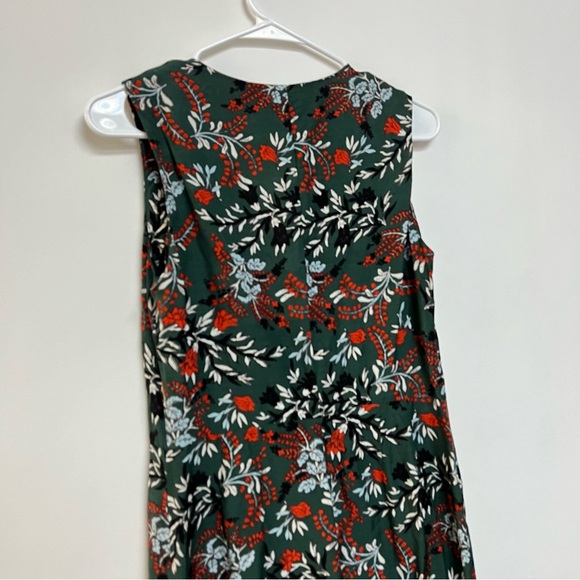 Maje Botanical Floral Print Jumpsuit Zip Front Wide Leg Green Red 38 Medium - Picture 7 of 10